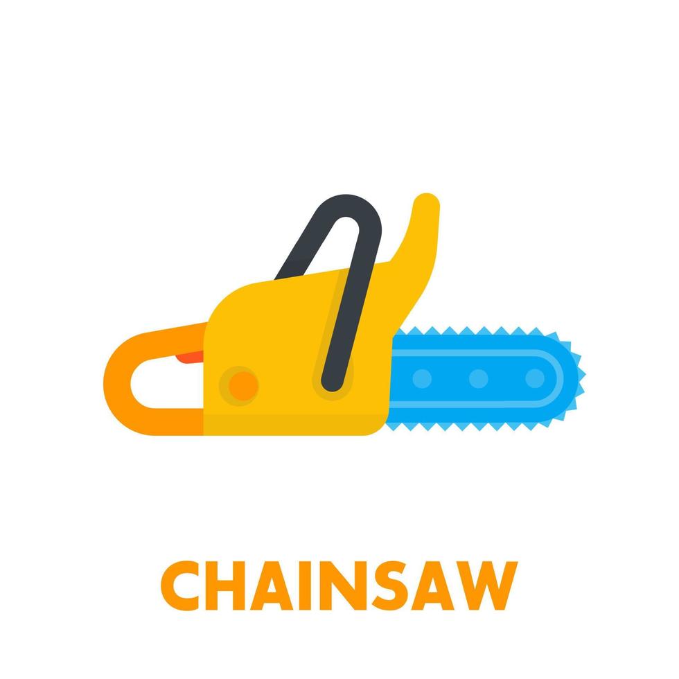 Chainsaw icon, flat style vector