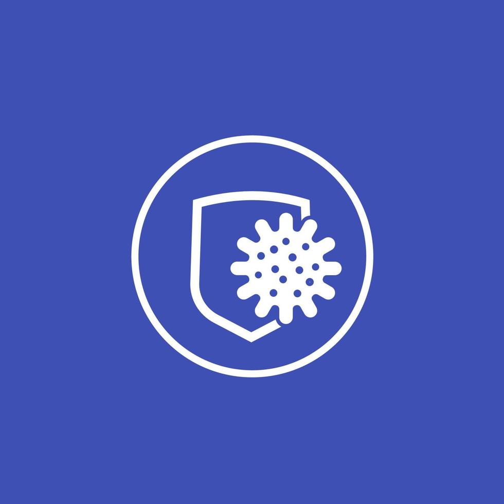 antibacterial protection icon with shield vector