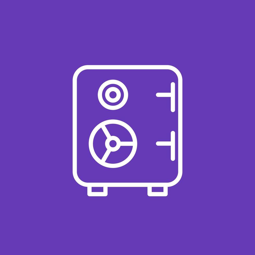 safe icon, strongbox linear pictogram vector