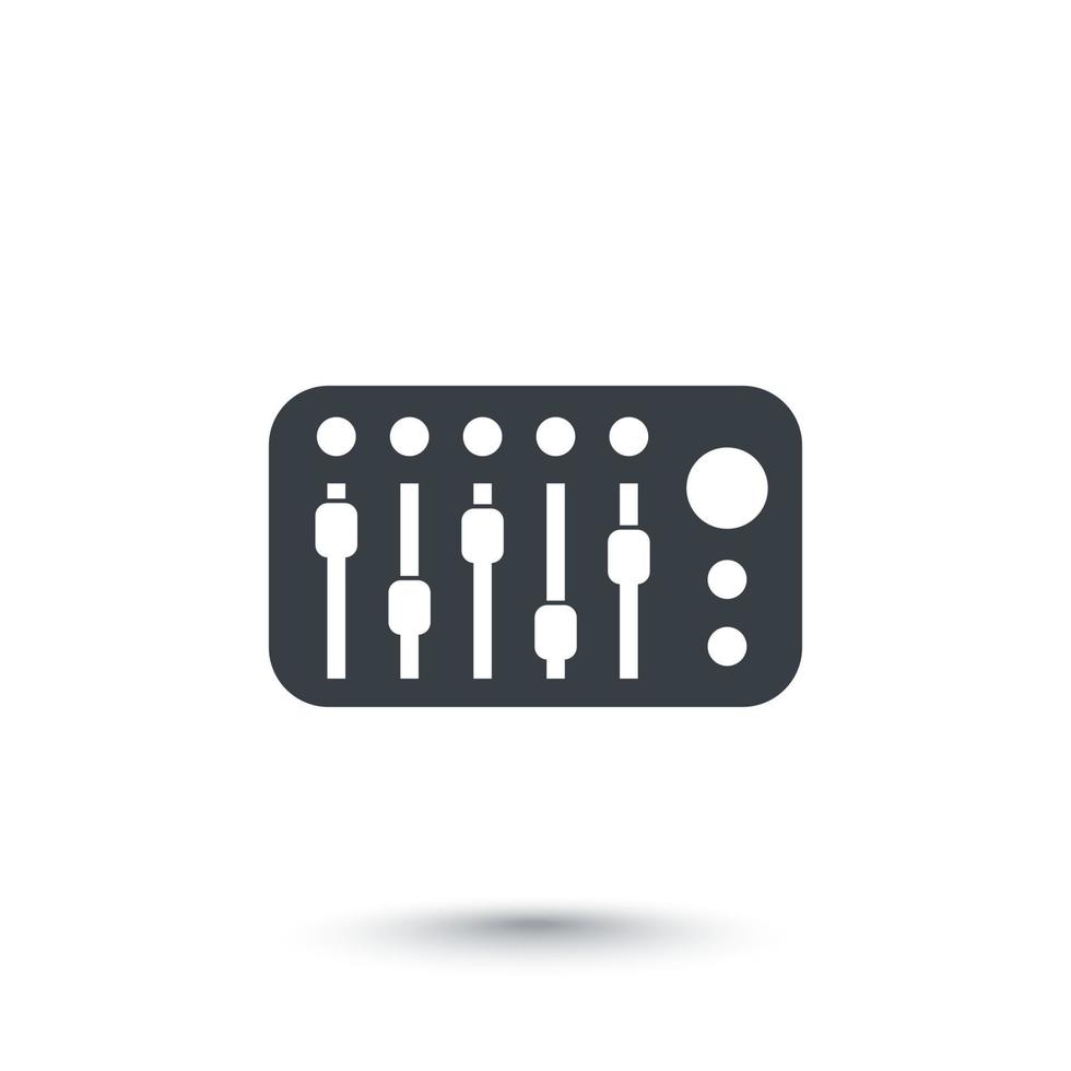 sound mixer icon on white vector