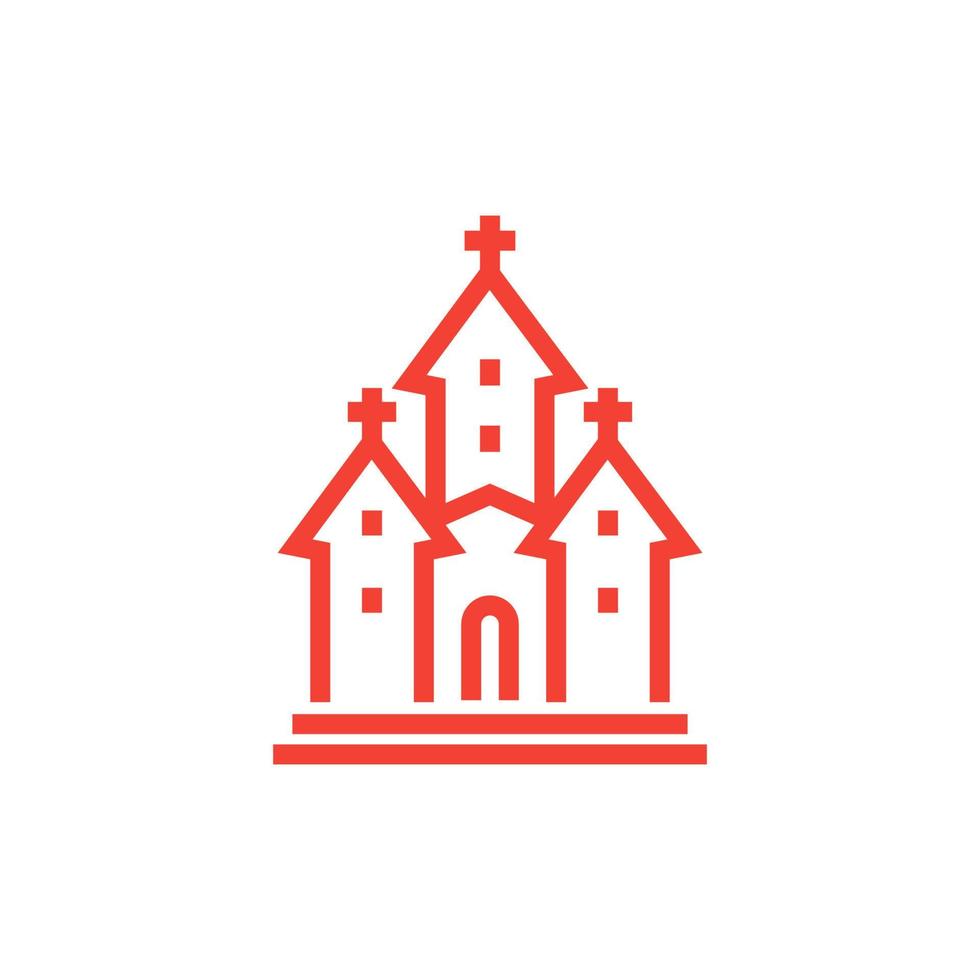 church icon, linear style vector