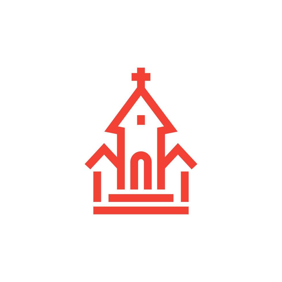 icono de la iglesia, lineal vector