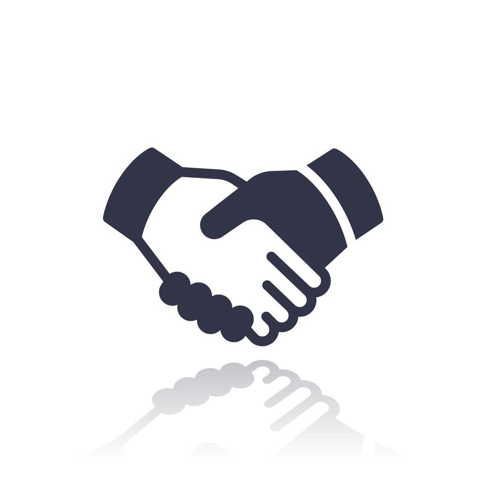 handshake, deal, partnership icon isolated over white vector