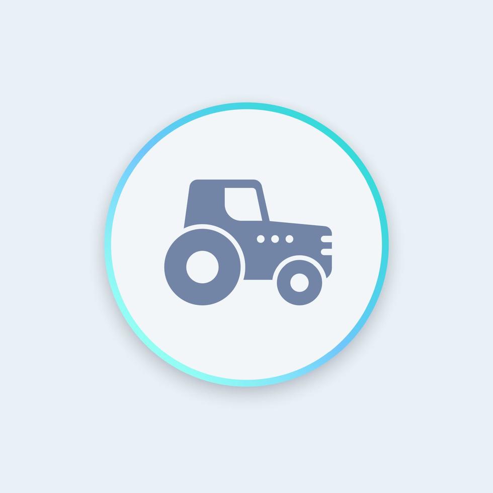 agrimotor, icono de tractor, símbolo de agrimotor, signo de maquinaria agrícola, tractor redondo icono elegante, ilustración vectorial vector