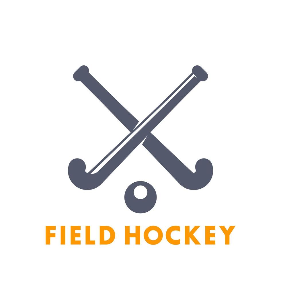 Field Hockey icon, logo elements isolated over white, vector illustration