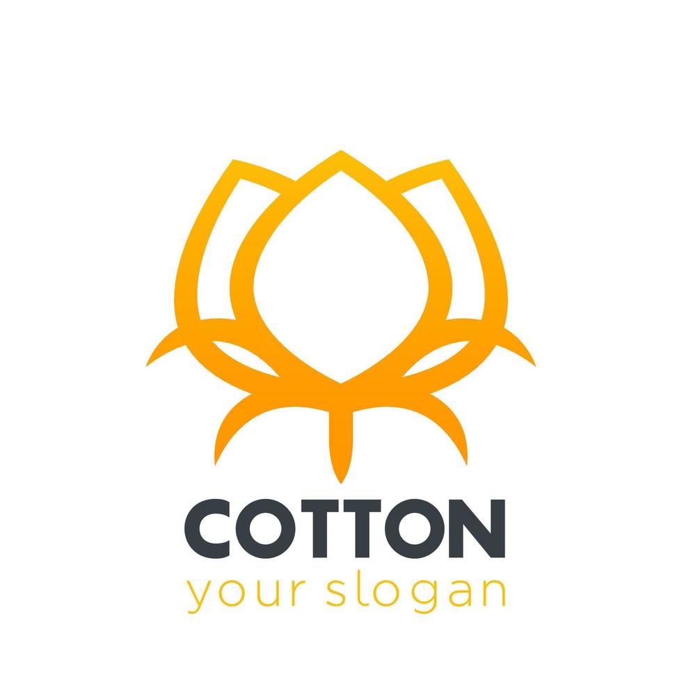 cotton icon, logo element over white vector