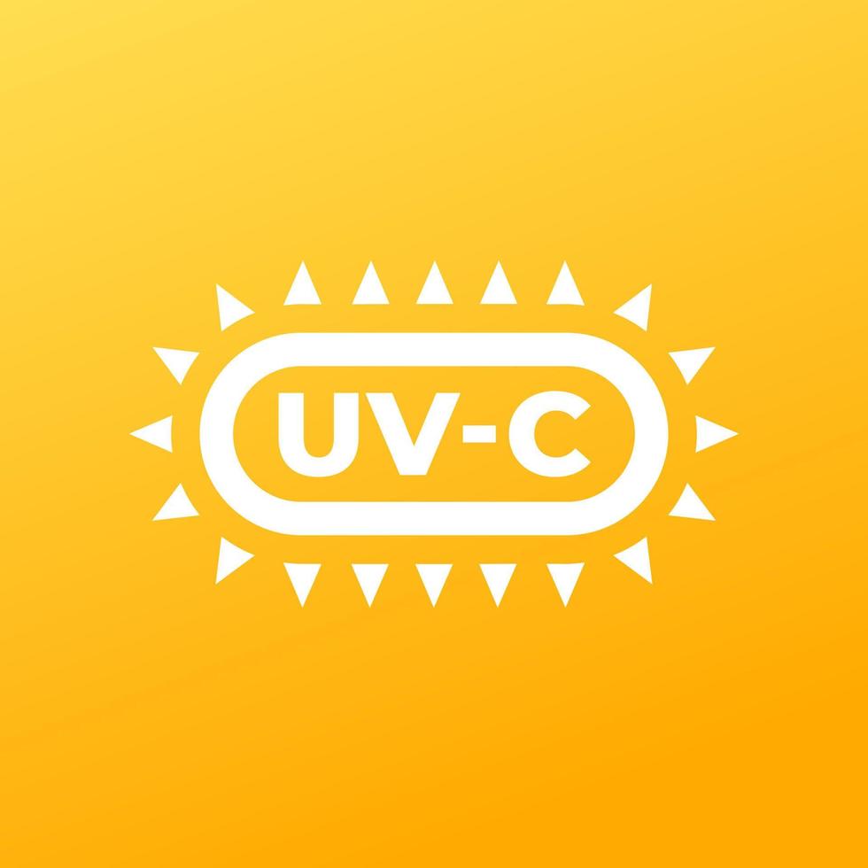 UV-C light for disinfection icon, vector sign