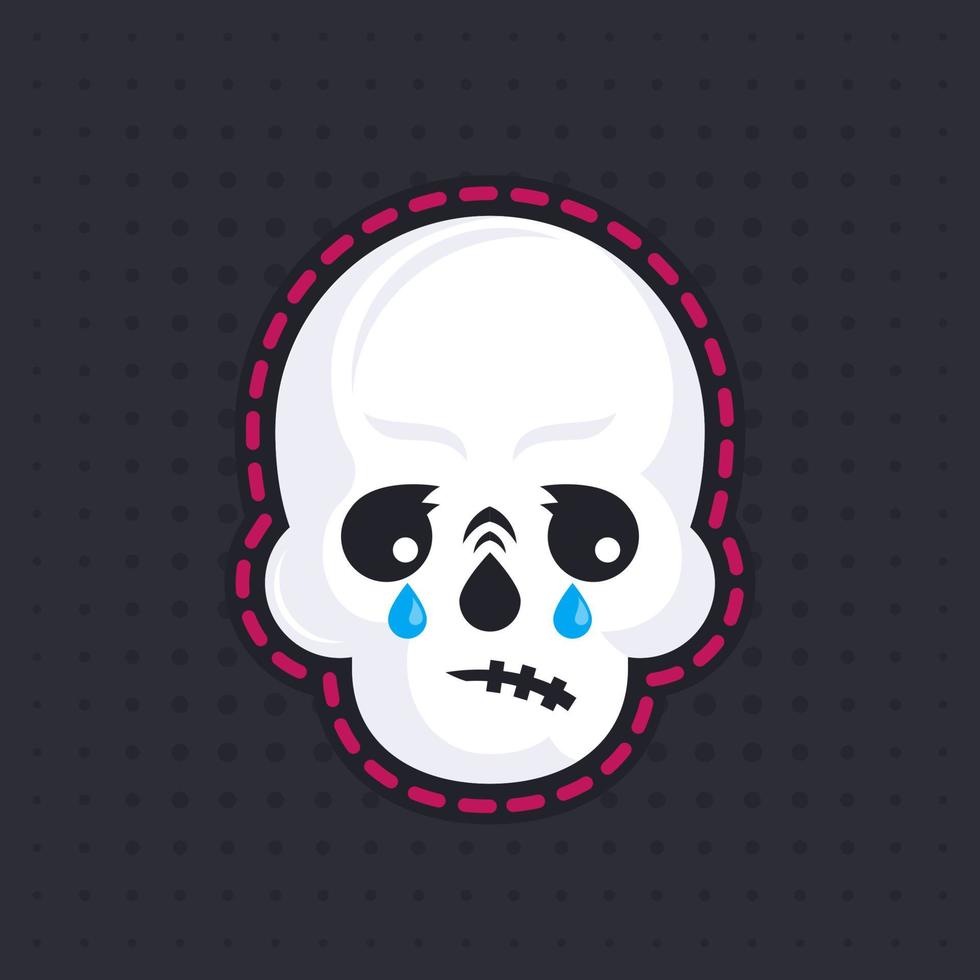 crying skull emoji vector