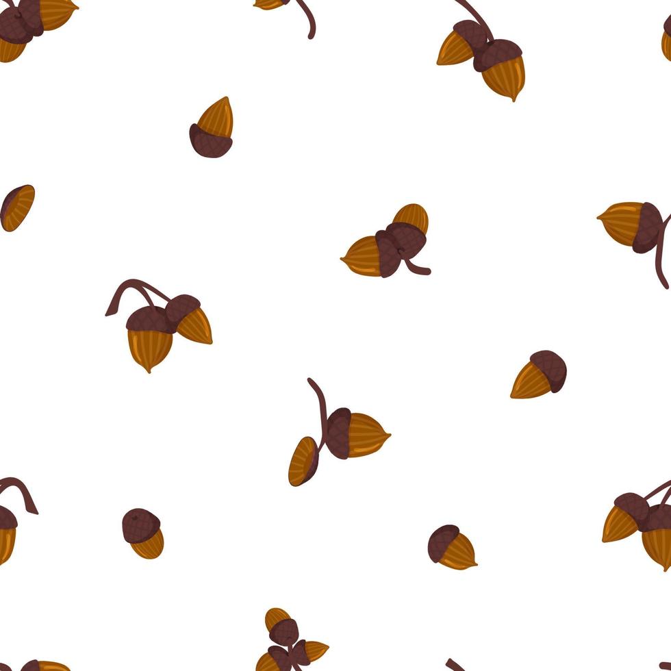 Ginger, gold and yellow autumn oak, acorns vector seamless pattern. Fall texture for fabrics, wrapping paper, backgrounds and other designs.