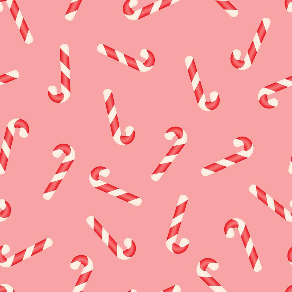 Bastón de caramelo sin fisuras patrón de Navidad. feliz año nuevo y feliz navidad de fondo. vector de vacaciones de invierno imprimir para textil, papel tapiz, tela, papel de regalo, diseño de tarjetas de felicitación.