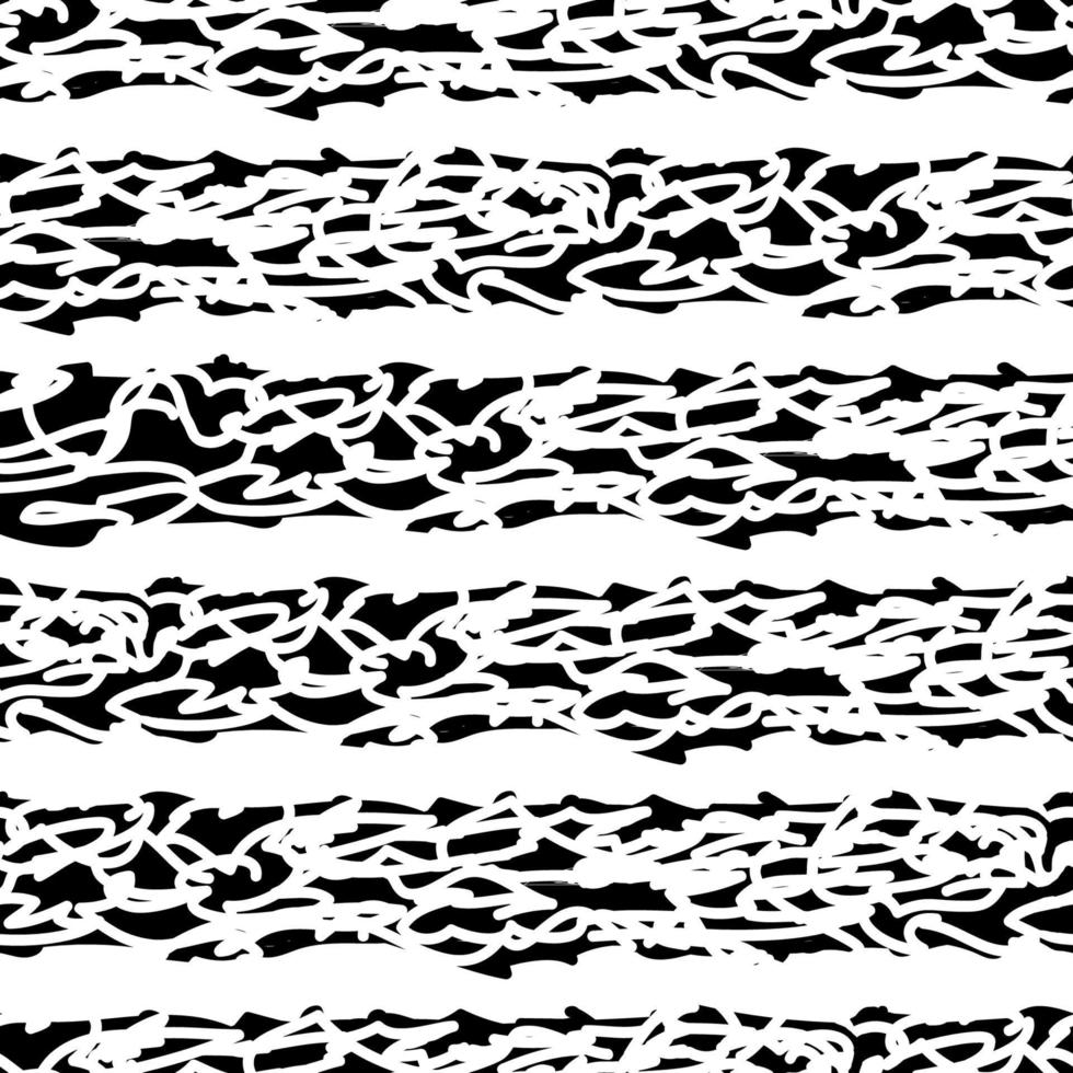 Grunge rough striped vector seamless pattern. Hand painted brush festive, merry striped background. Uneven scribble bars texture. White, black streaks