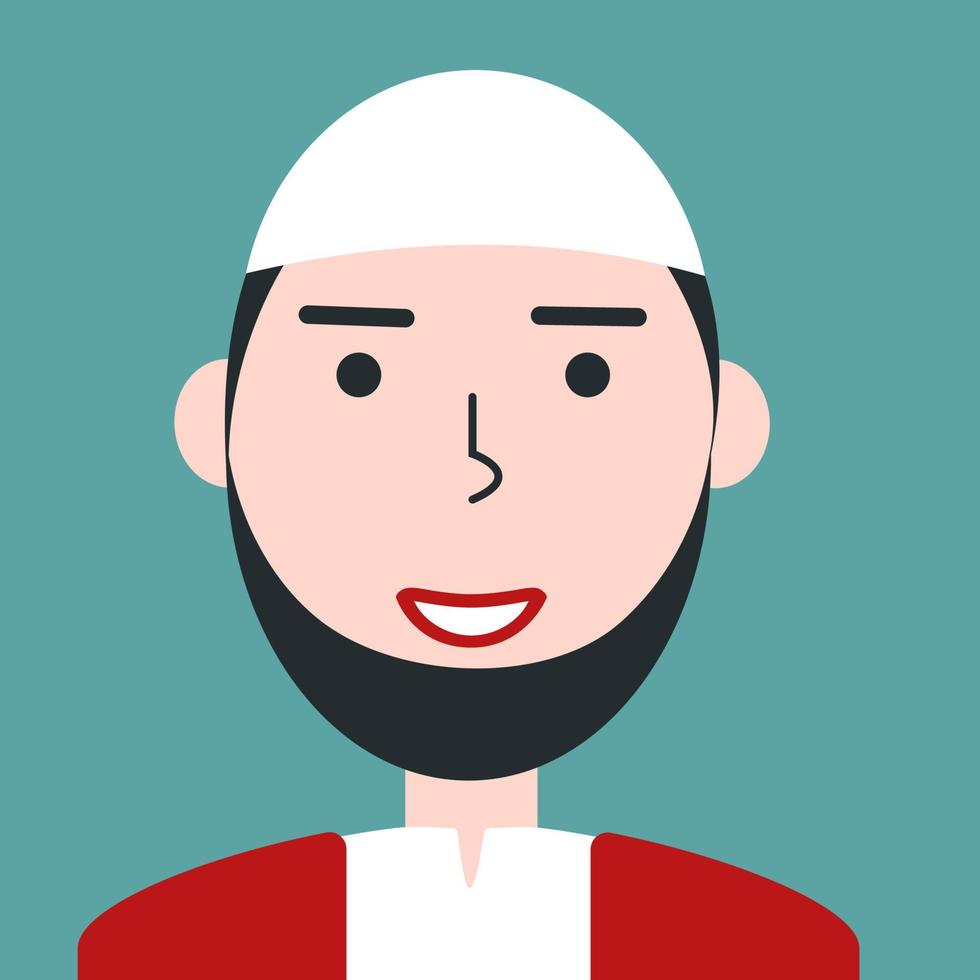 Flat color jewish man portrait. Face avatar. Character for web, video game, account, vector icon.