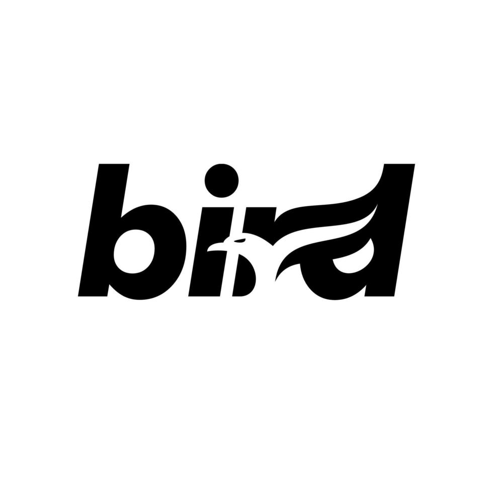 Creative calligraphy alphabet bird logo design vector