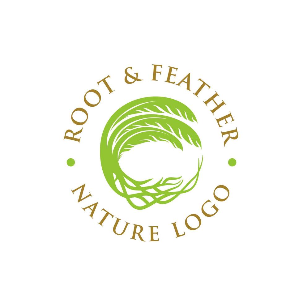 plantilla de logotipo vectorial con ilustración de icono de árbol de raíz vector
