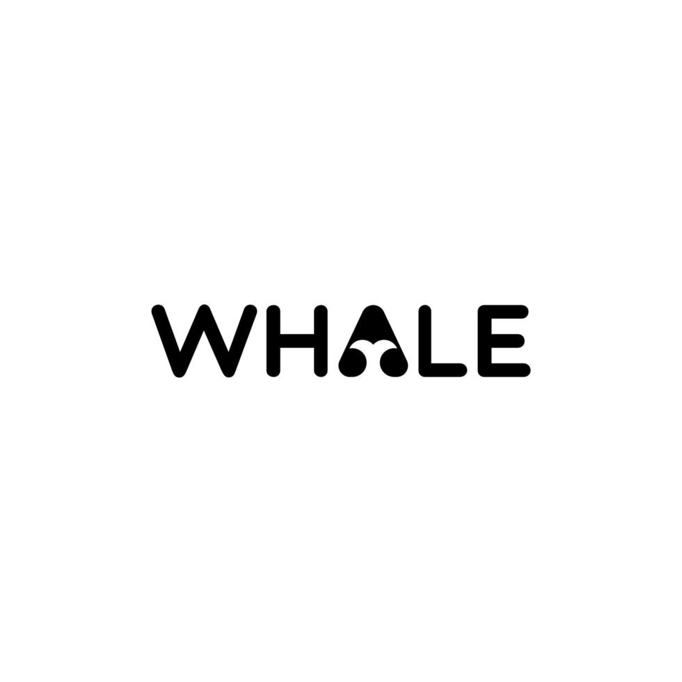 Creative calligraphy alphabet whale logo design vector