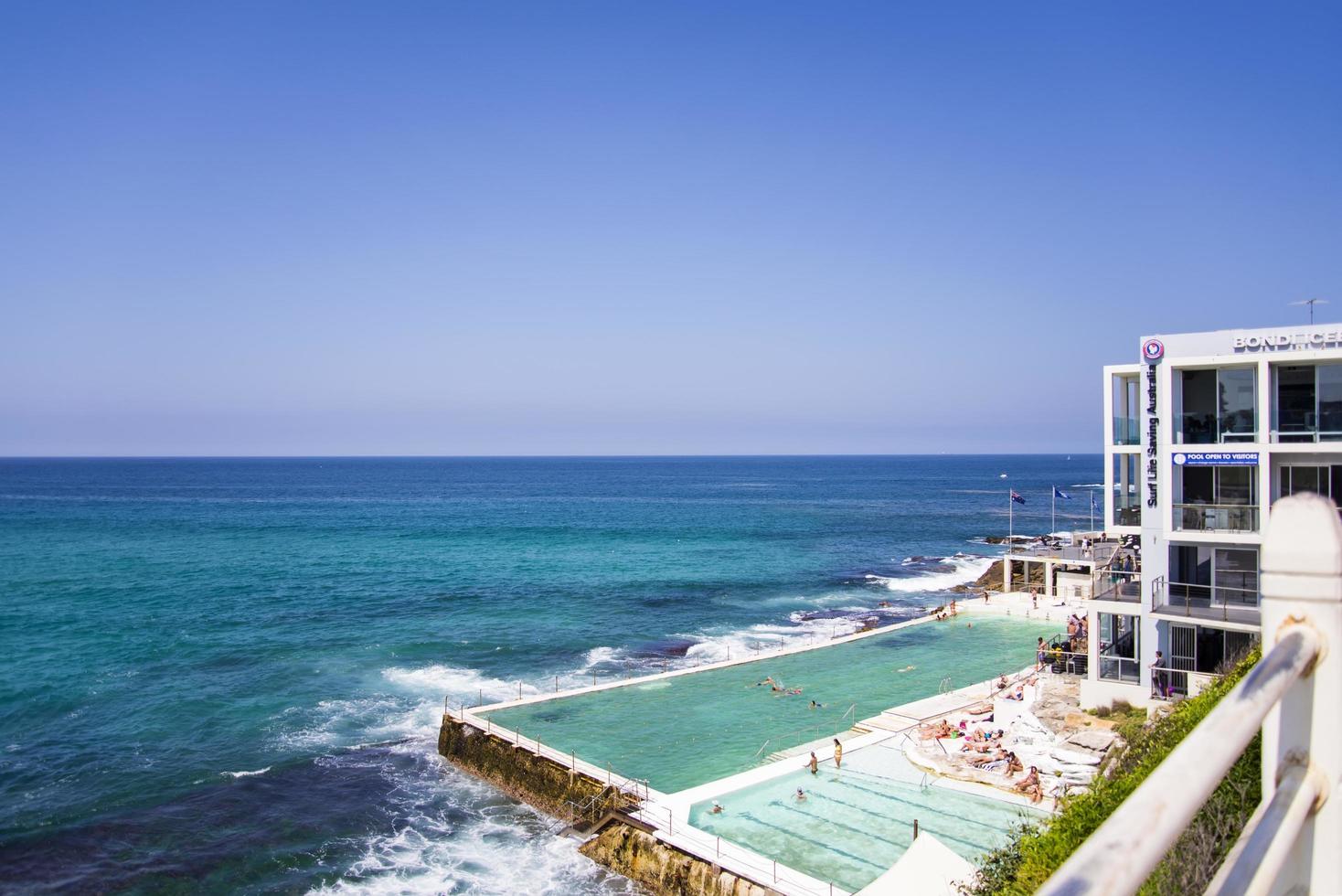 SYDNEY, AUSTRALIA, 2015 - Unidentified people at Bondi Beach, Australia. Bondi Beach is popular beach in Sydney founded at 1851. photo