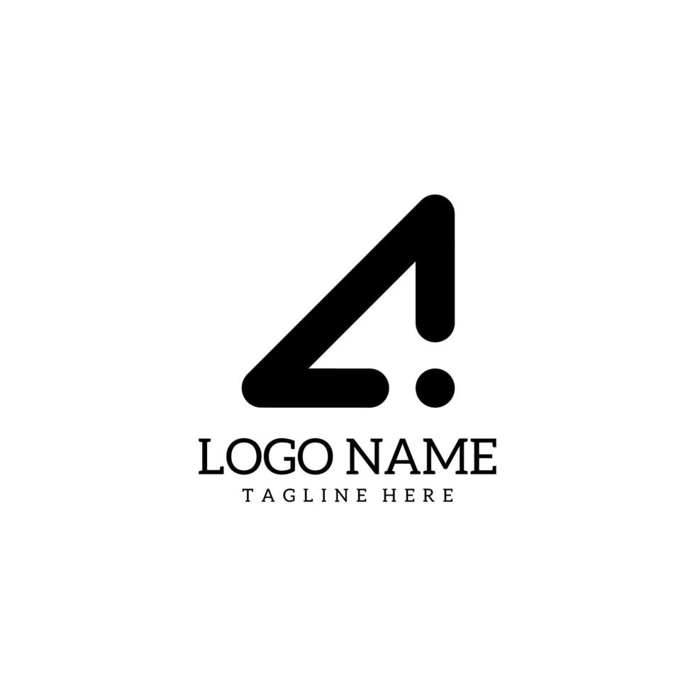Abstract and simple logo. Logo combination of letters A and 4, isolated on white background. Suitable for company logos, etc. vector