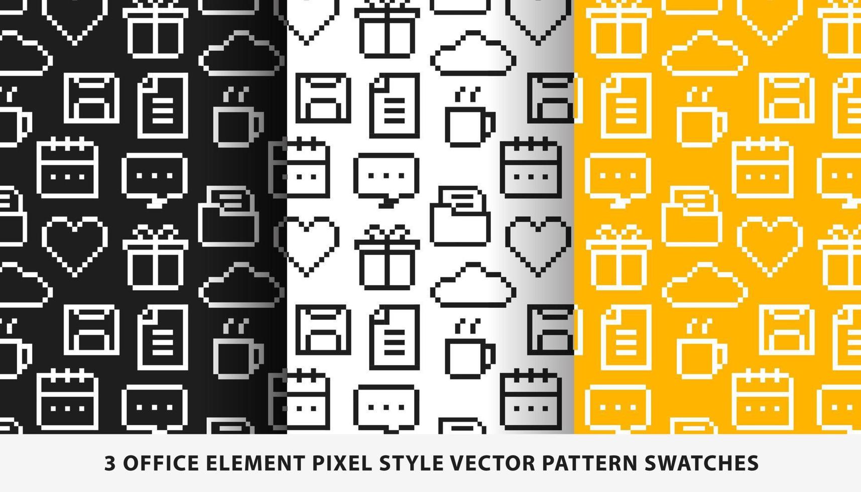 Office element pixel style vector pattern swatches