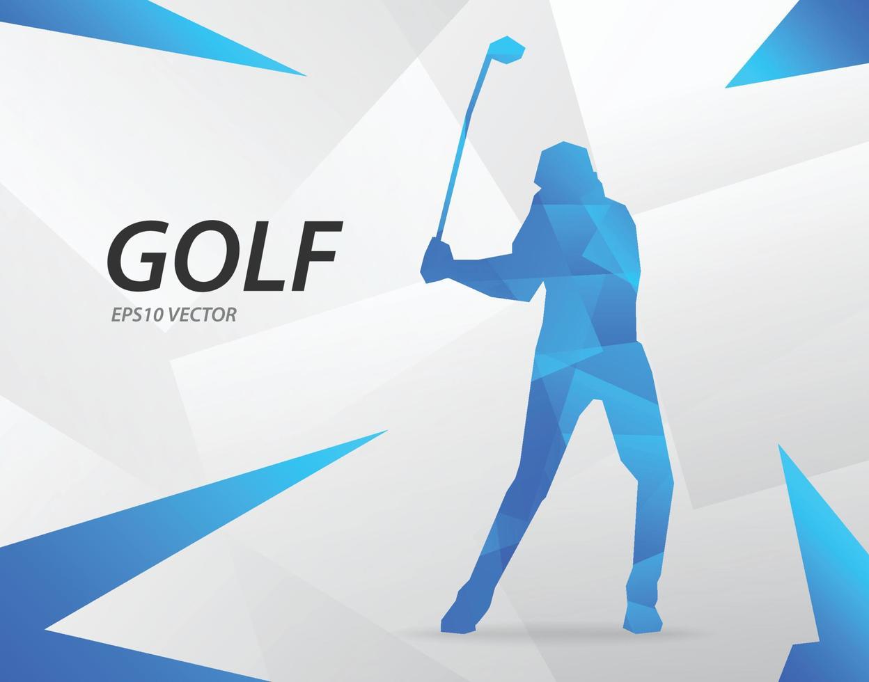 Blue modern vector graphic golf on abstract background