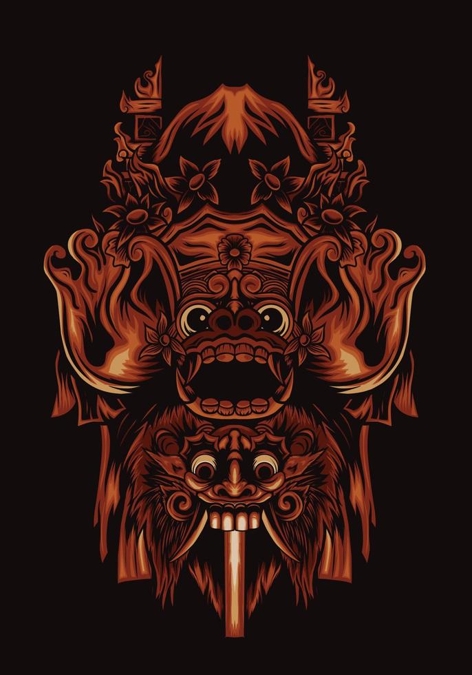 ilustraciones vectoriales de barong balinés vector