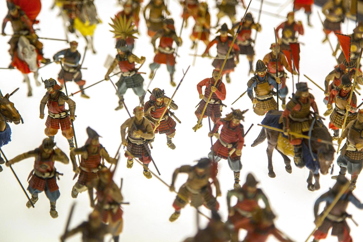 OSAKA, JAPAN, 2016 - Miniature soldiers at Osaka castle in Japan. The castle is one of Japan's most famous landmarks and it played a major role in the unification of Japan. photo