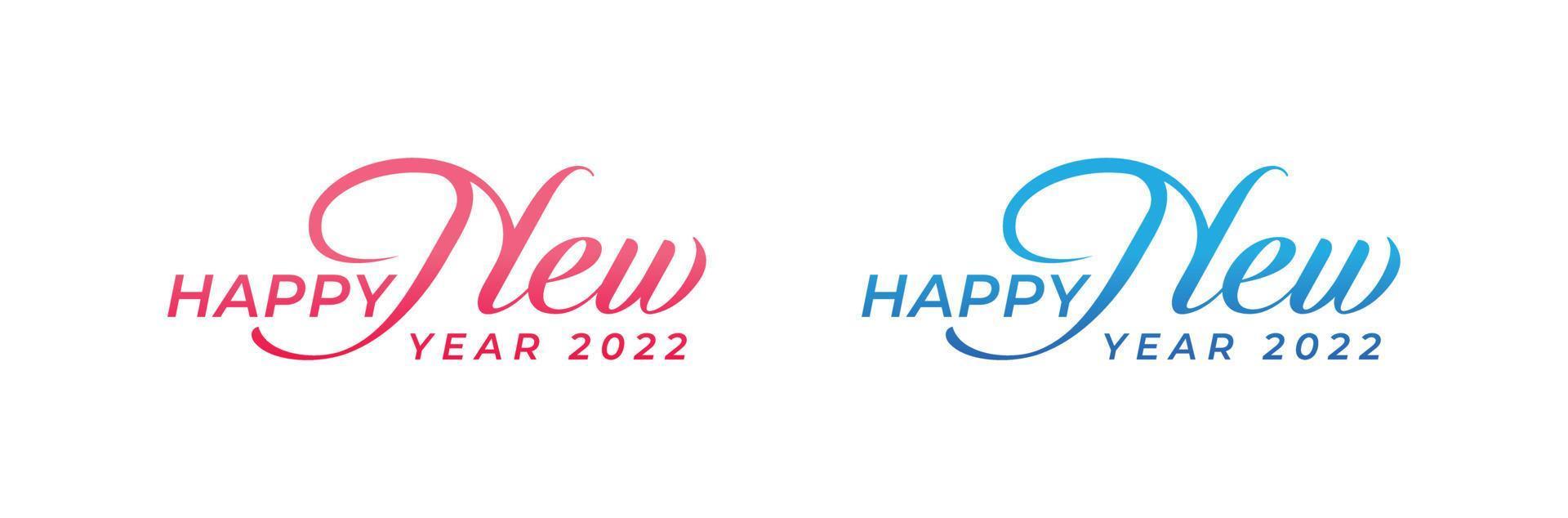 Diseño de logotipo de vector de caligrafía creativa dibujada a mano abstracta. Diseño de logotipo de año nuevo 2022