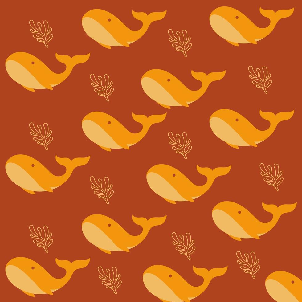 Simple whale seamless pattern vector