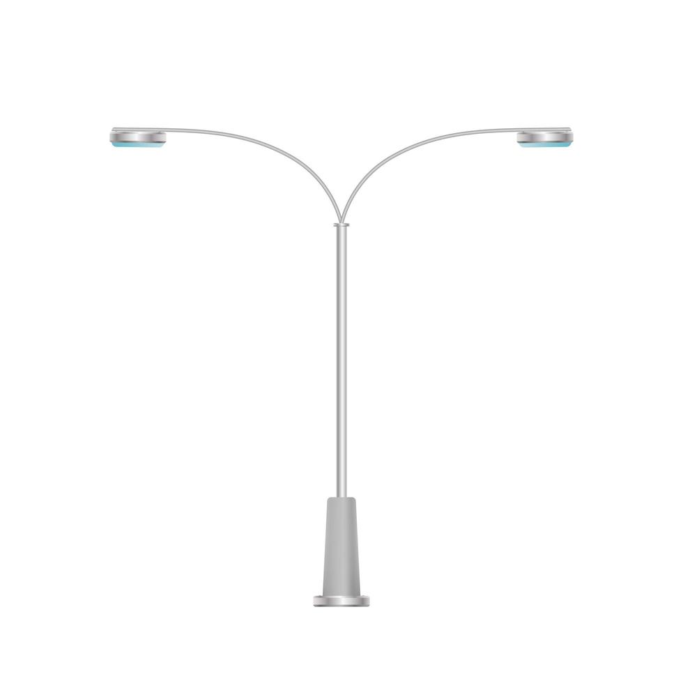 Street lamp. Metal lamppost. Realistic vector illustration.