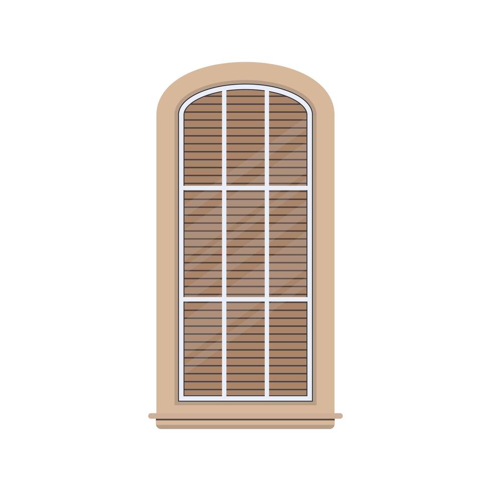 Ventana con chapa de piedra aislada sobre fondo blanco. elementos para el diseño de juegos o casas. vector. vector