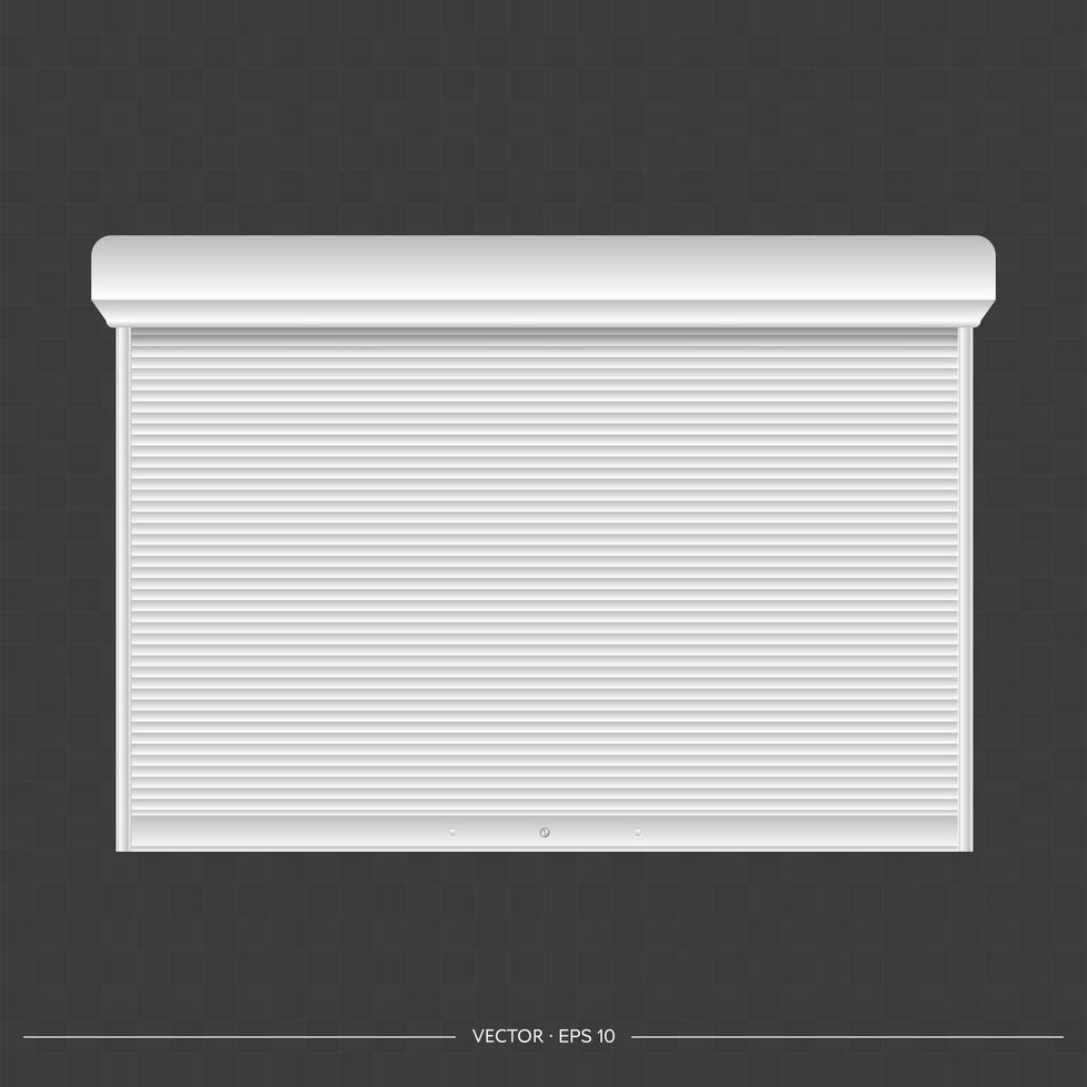 Roller shutter on the euro window. Realistic euro window with roller shutters vector. vector