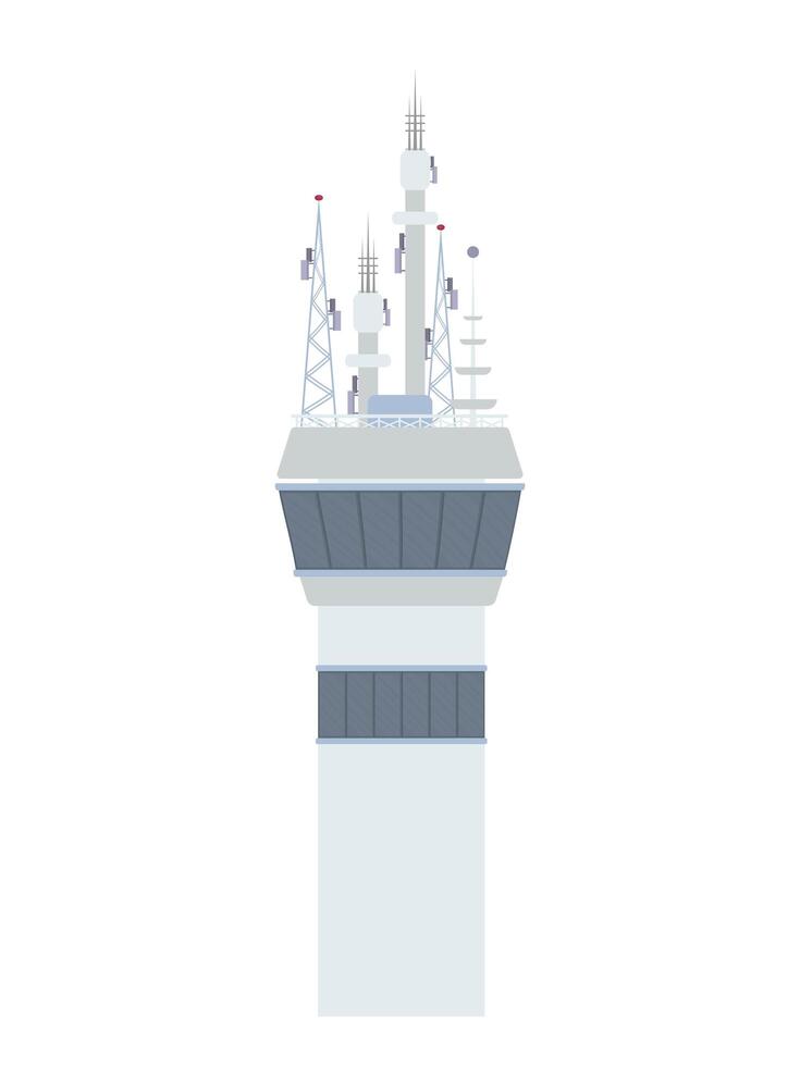 An illustration of a tower with antennas vector