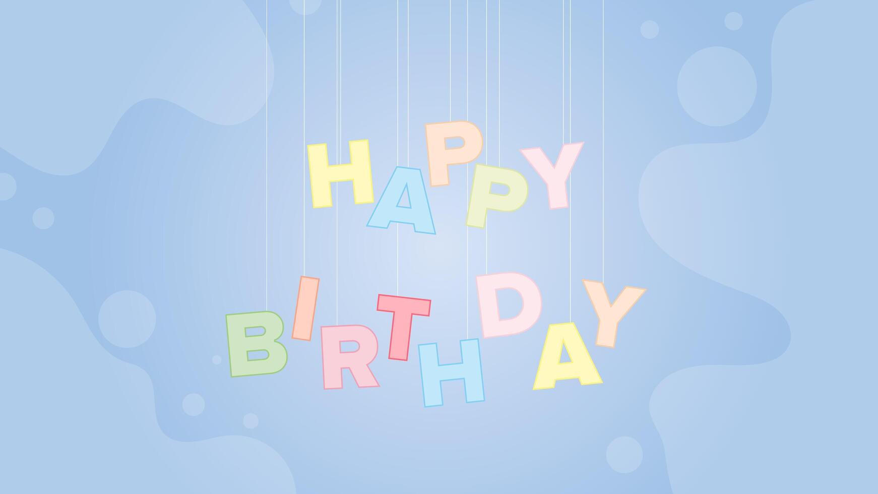 Happy birthday card with colorful letters vector