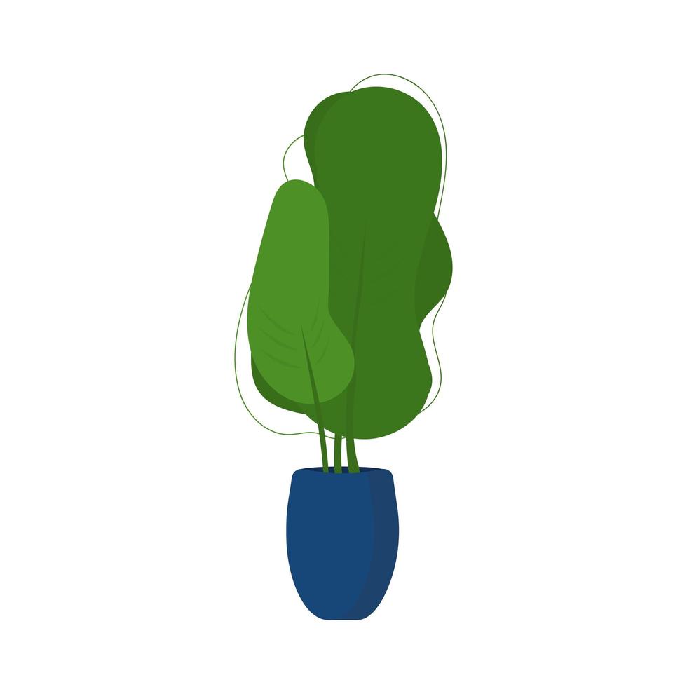 Planta de interior en estilo plano. pequeño árbol en una maceta aislado sobre un fondo blanco. ilustración vectorial vector