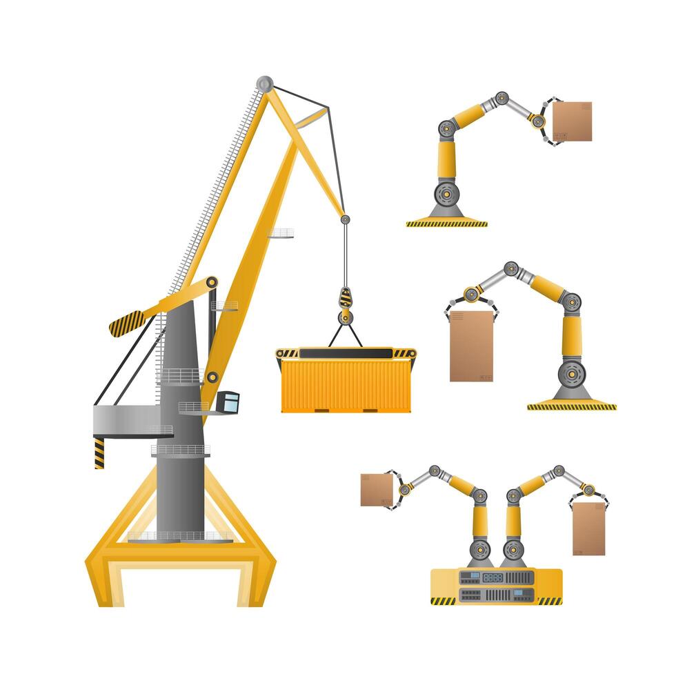 Industrial machinery set vector