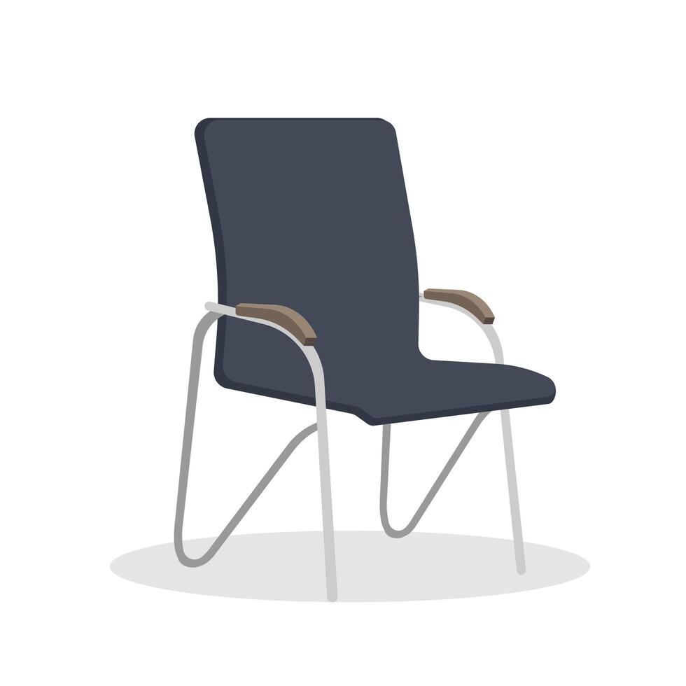 A chair with a blue seat and arm rests vector