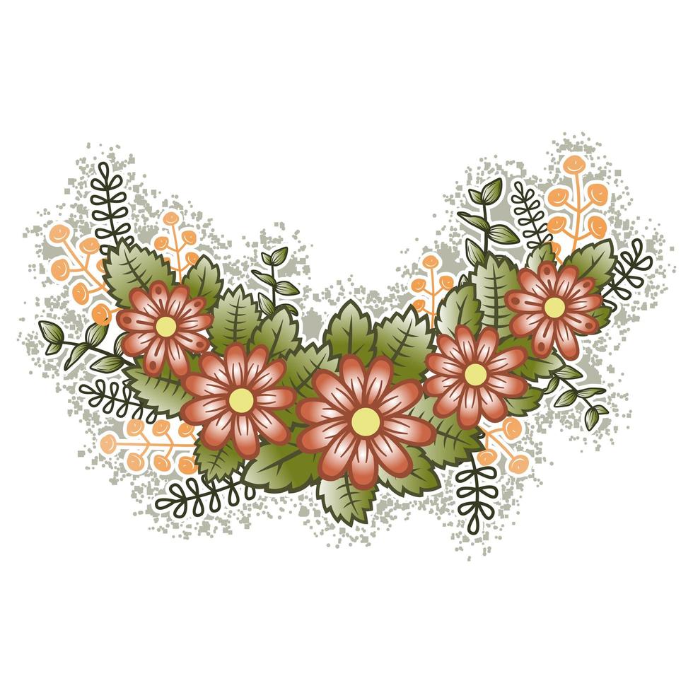 arreglo floral con ramas y flores para decorar un rincón. vector