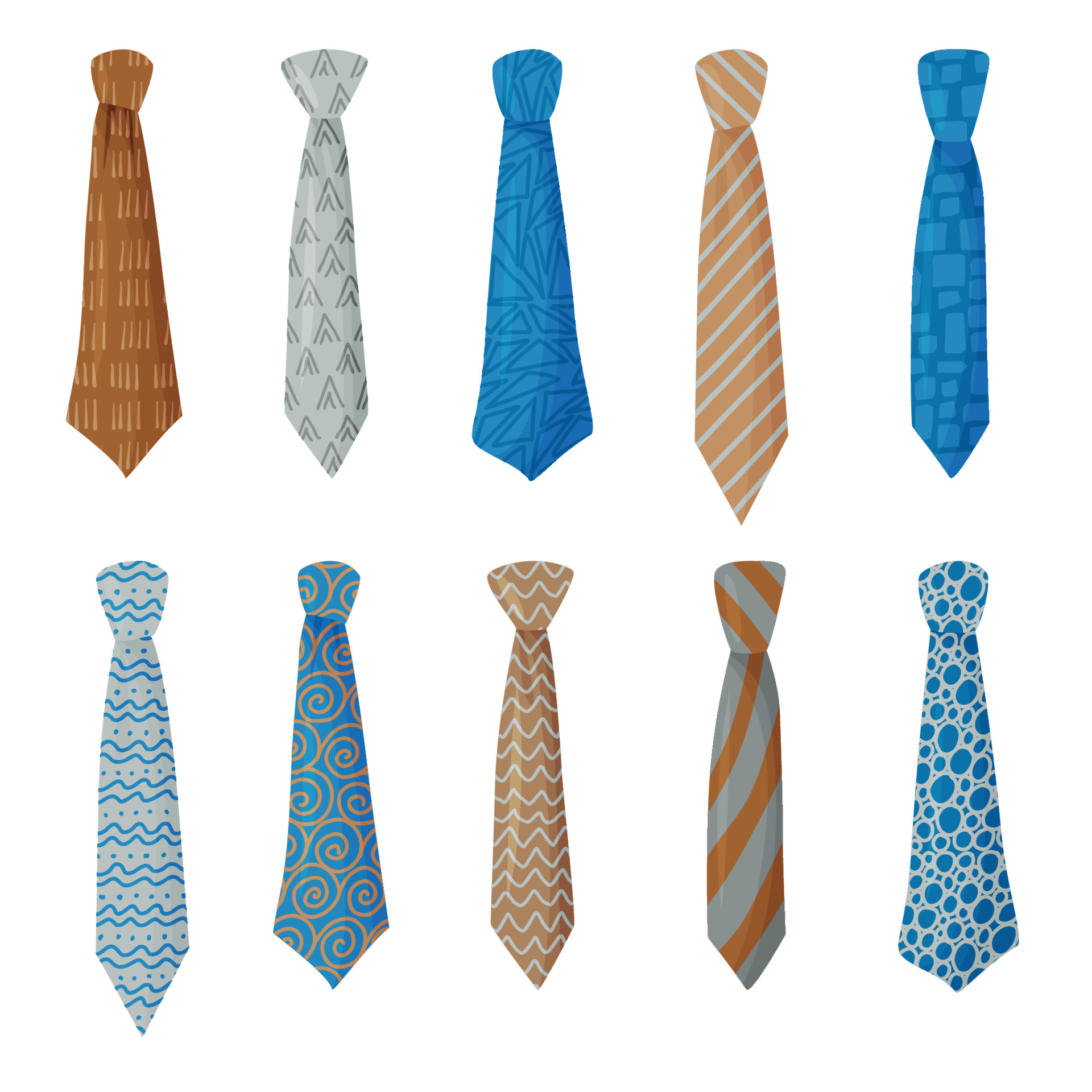 vector conjunto de corbatas de hombres. textiles elegantes una variedad de texturas. accesorios de hombre en estilo de dibujos animados. 4808032 Vector en Vecteezy