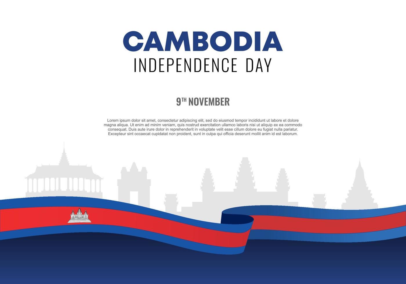 Fondo del día de la independencia de Camboya para la celebración nacional. vector