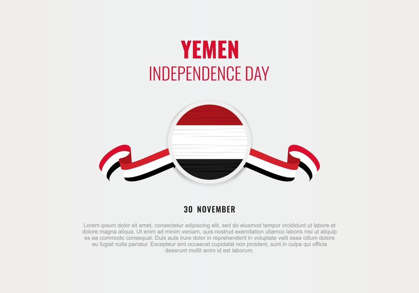 celebración nacional del cartel de la bandera del fondo del día de la independencia de Yemen. vector