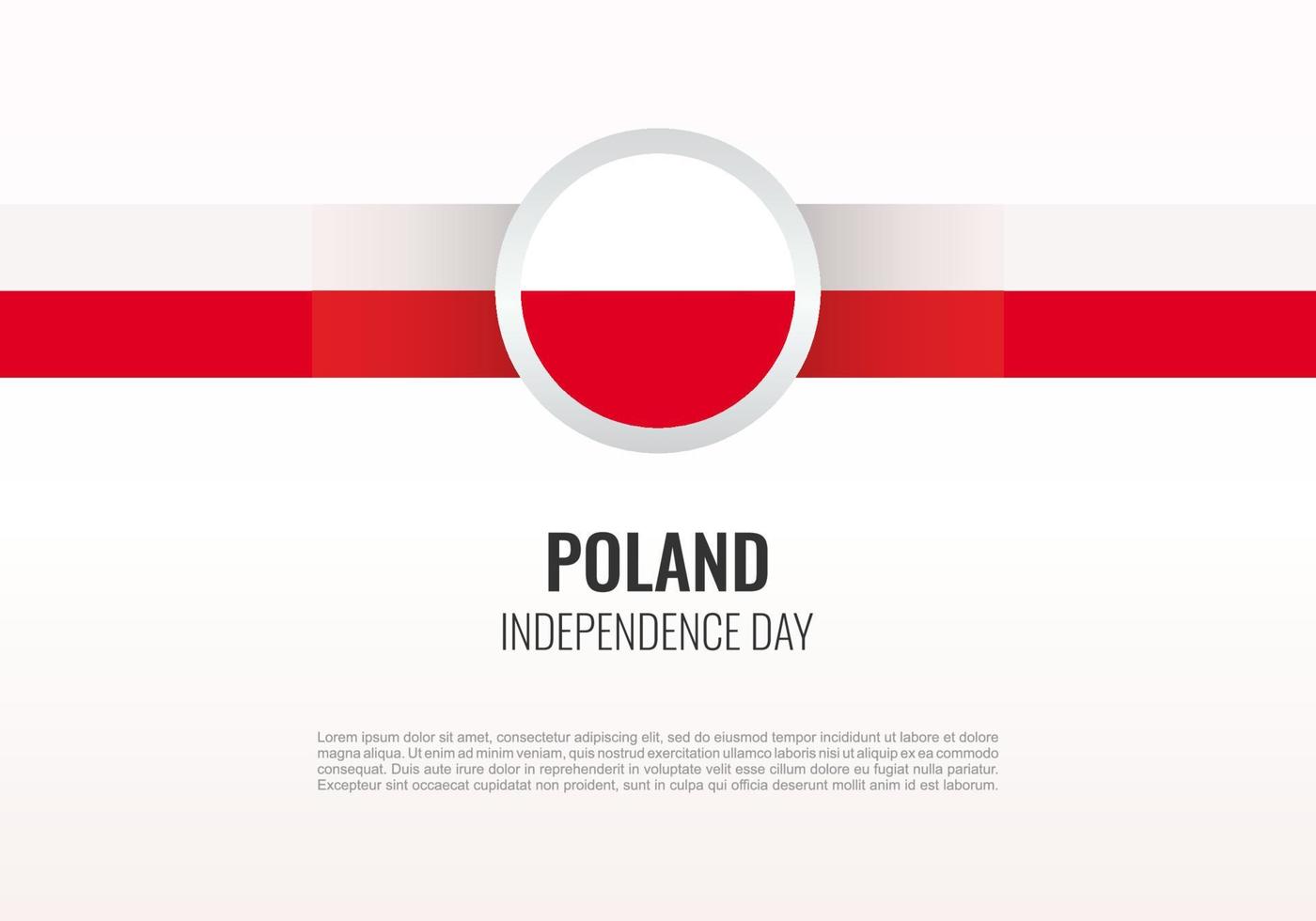 Bandera de fondo del día de la independencia de Polonia para la celebración nacional. vector