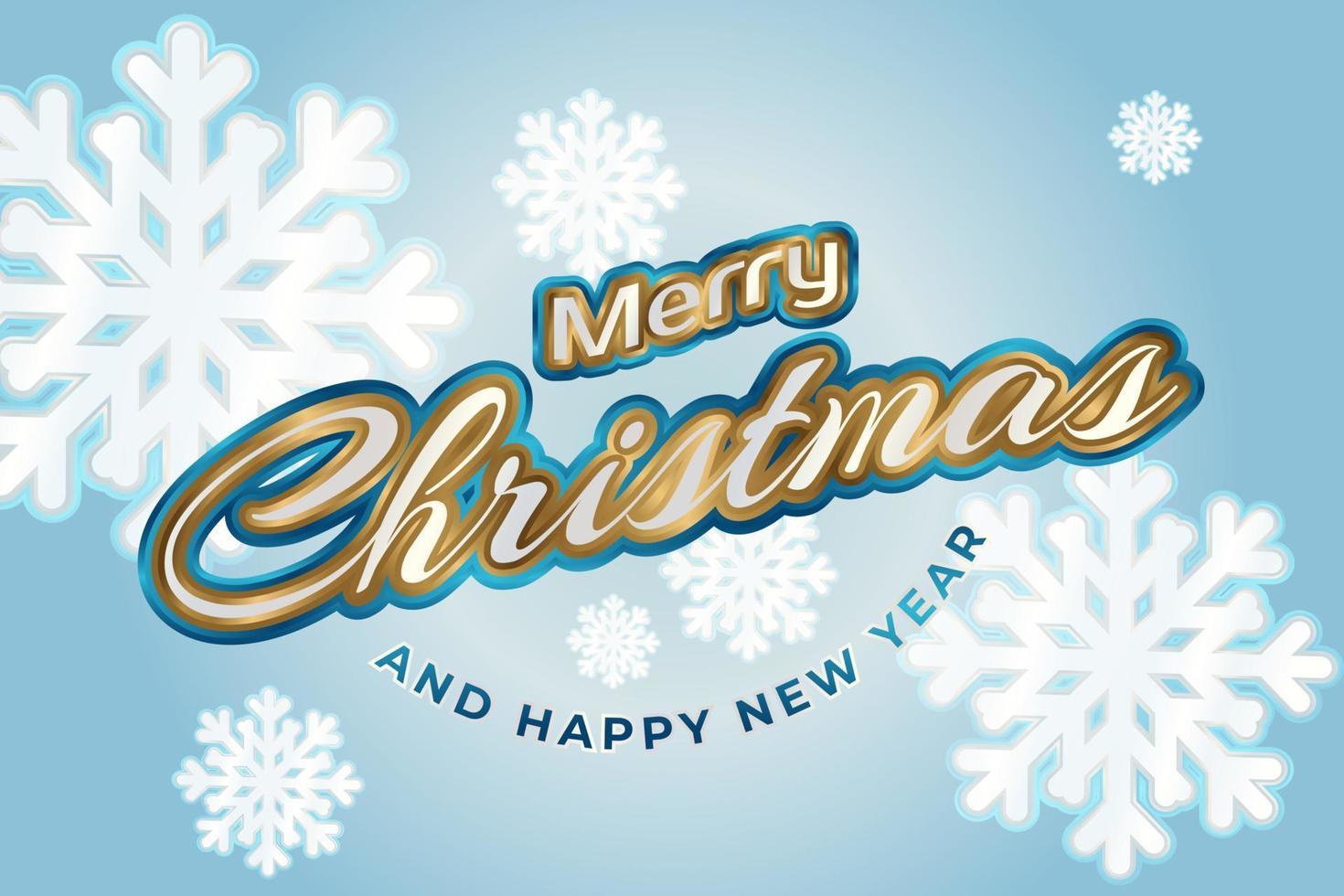 Merry Christmas with Snowflake background vector