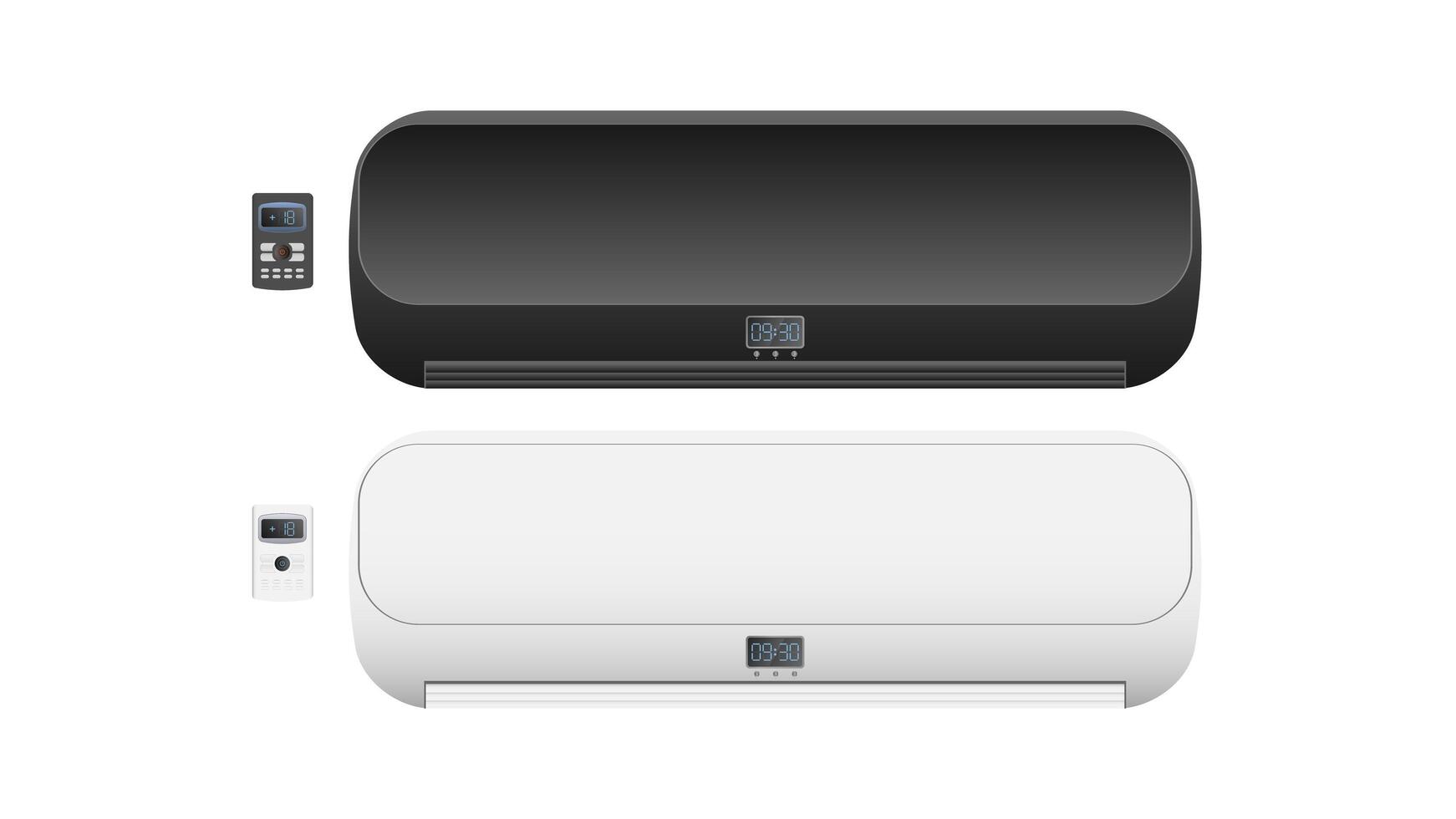 Set of air conditioners 3d. Realistic air conditioner. vector