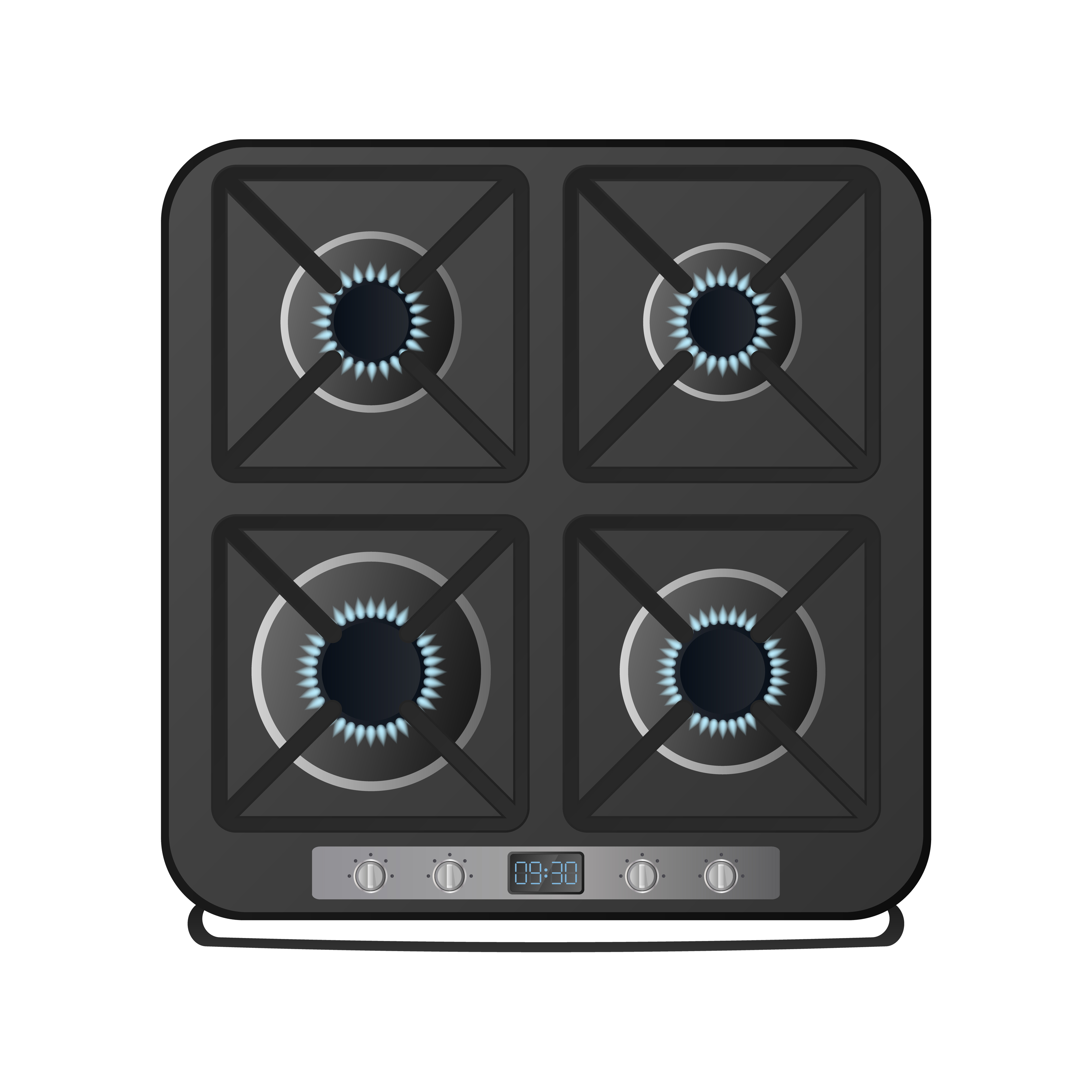 krone Enhed Minefelt Black kitchen stove with top view. Included gas stove. Modern oven for the  kitchen in a realistic style. Isolated. Vector. 4809102 Vector Art at  Vecteezy