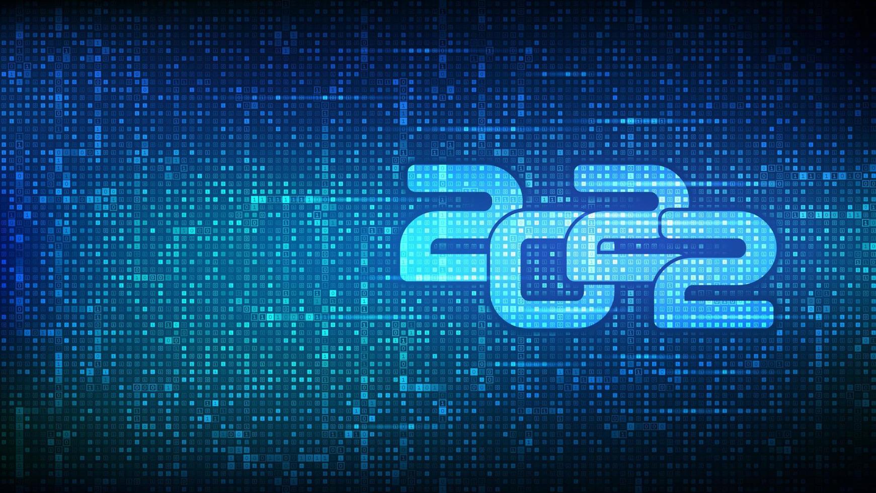 Happy New 2022 Year. Numbers 2022 made with binary code. Digital binary data and streaming digital code background. Matrix background with digits 1.0. Vector illustration.