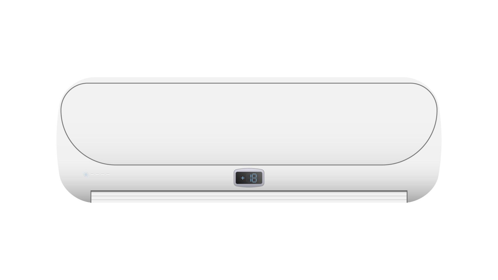 White air conditioner in 3d. Realistic white air conditioner . Isolated on white background. vector