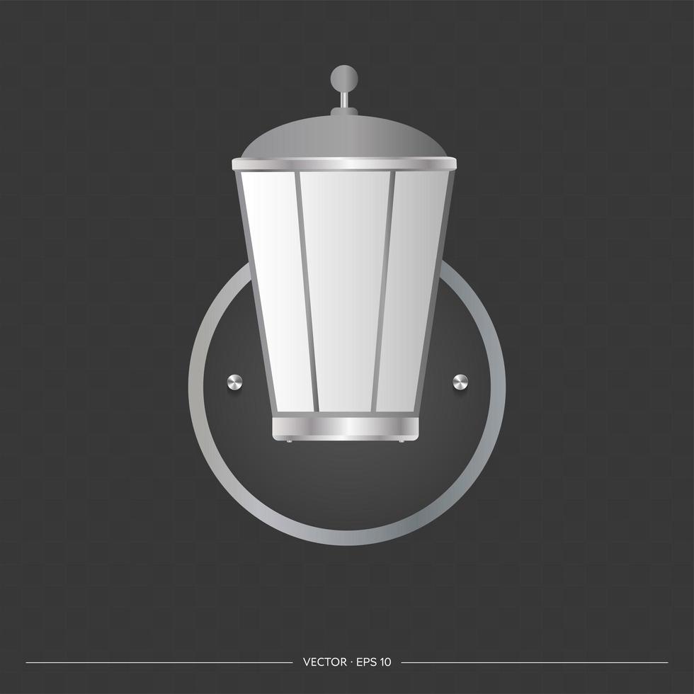 Street lamp. Metal lamppost. Realistic vector illustration.