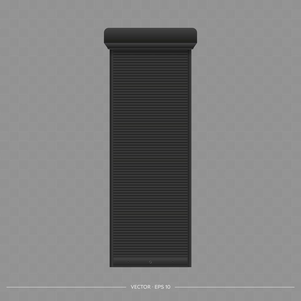 A black door with a window on it vector
