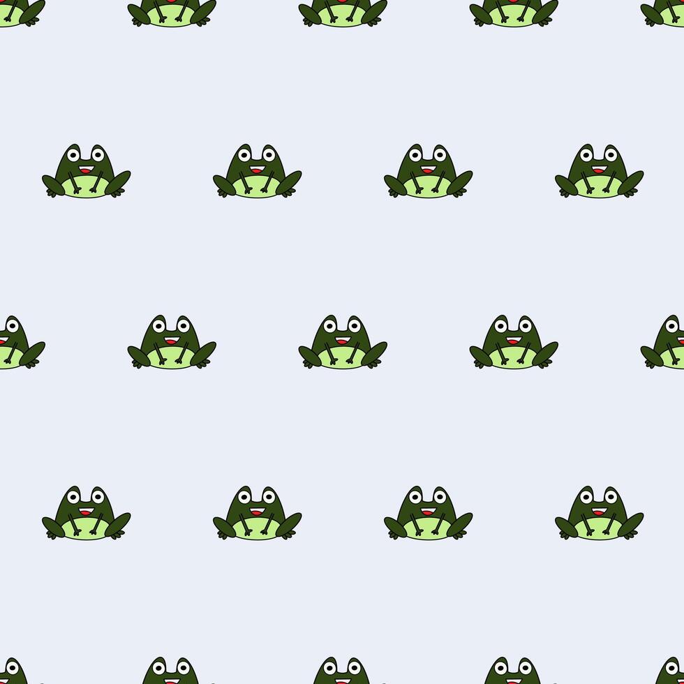 A pattern with green frogs on it vector