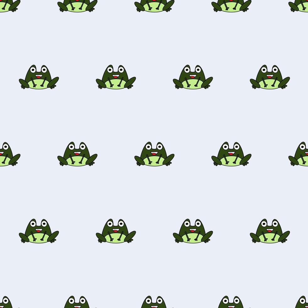 Seamless patterns. Funny green toad. Frog icon. Suitable for backgrounds, cards and wrapping paper. Vector. vector