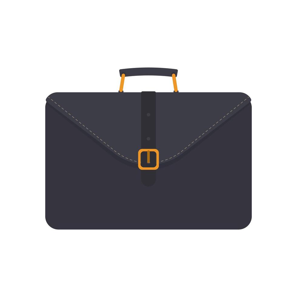 Black business suitcase. Suitcase for documents or laptop. flat style. Isolated. Vector. vector